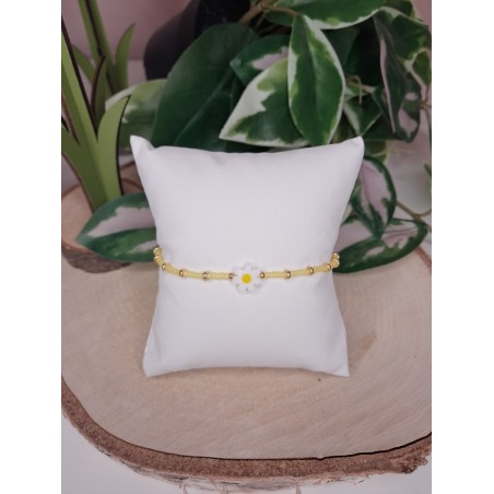 Bracelet fin "Marguerite" jaune