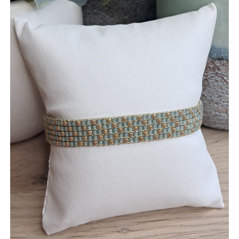 Bracelet tissé 5 rangs Vert Clair