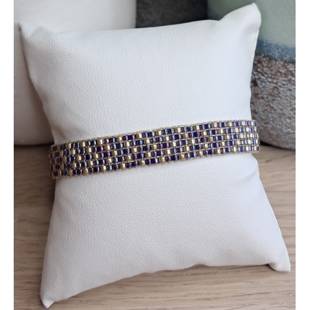 Bracelet tissé 5 rangs Violet Brillant