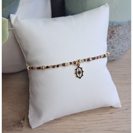 Bracelet fin avec breloque ovale étoile du nord